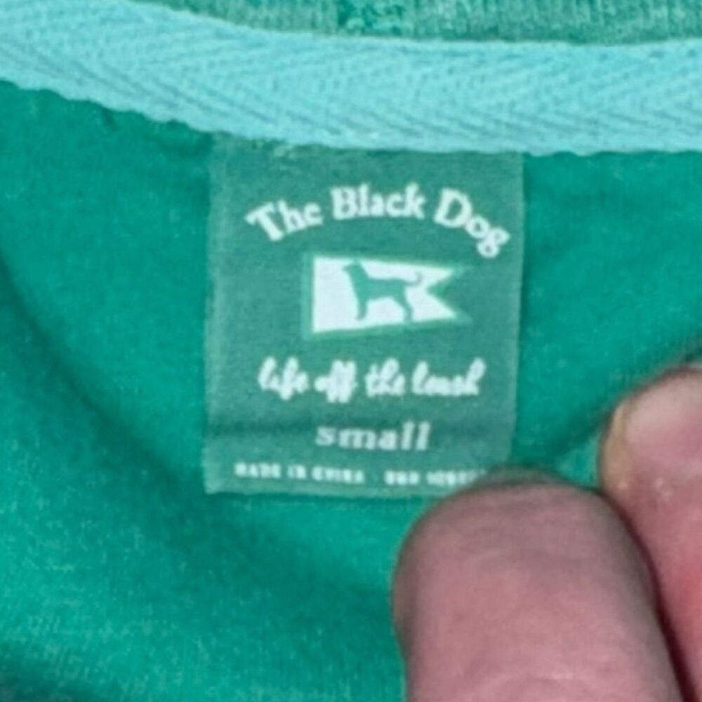 THE BLACK DOG Chappy Cowl Neck Pullover Sweatshirt S Teal Heather Drawstring MV - Picture 3 of 8
